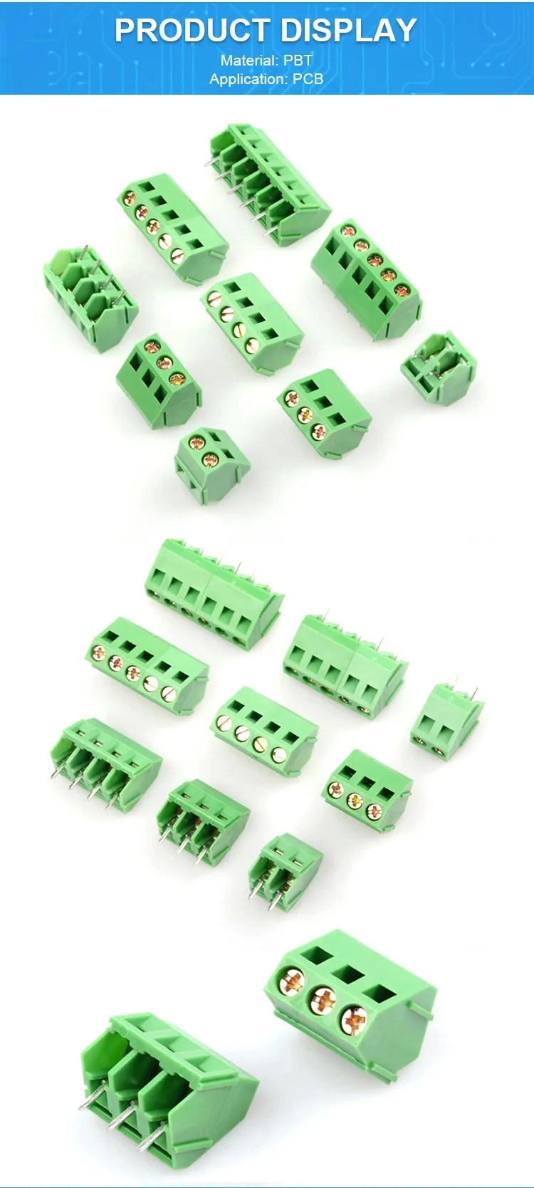 3.81mm Curved Straight Pin Socket PCB Plug-in Terminal Block 2/3/4/5/6/7/8/9/10/12/14/16p Screwless Terminal Block